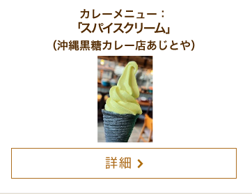 カレーメニュー：「スパイスクリーム」（沖縄黒糖カレー店あじとや）